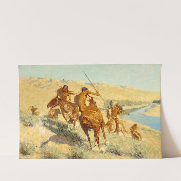 Episode of the Buffalo Gun (1909) by Frederic Remington