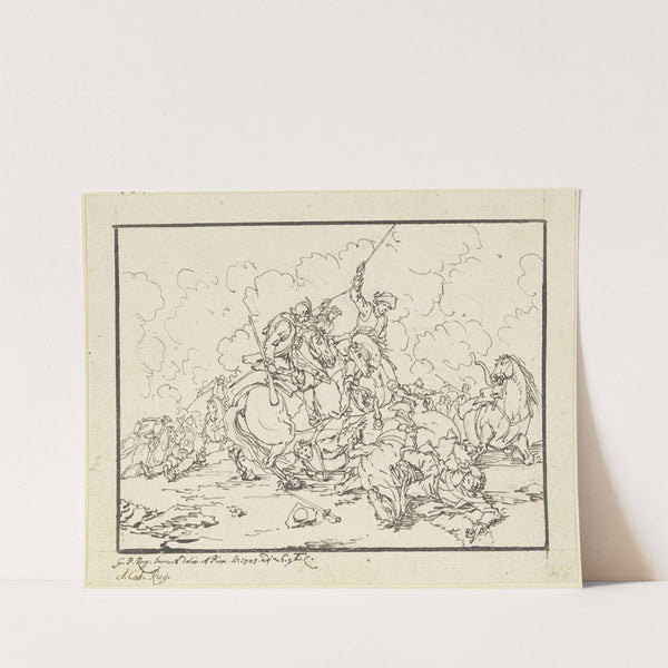 Equestrian combat by Georg Philipp Rugendas the Elder