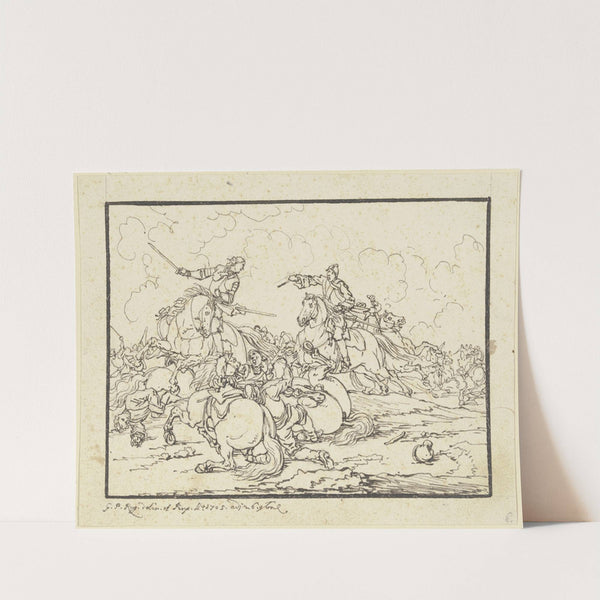 Equestrian combat by Georg Philipp Rugendas the Elder