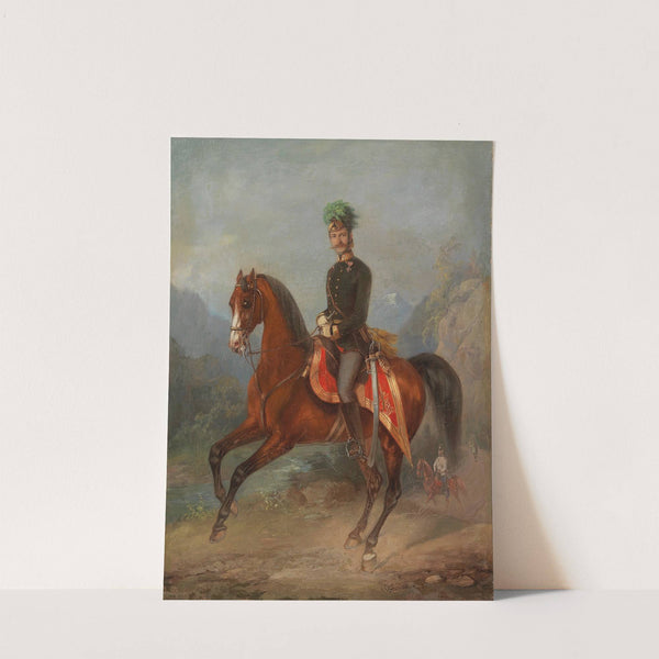 Equestrian Portrait Of An Austrian Field Marshal Lieutenant by Carl Martin Ebersberg