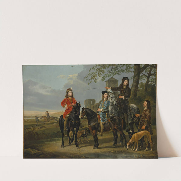 Equestrian Portrait of Cornelis (1639–1680) and Michiel Pompe van Meerdervoort (1638–1653) with Their Tutor and Coachman (ca. 1652–53) by Aelbert Cuyp