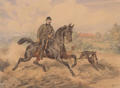 Equestrian portrait of Władysław Rawicz (1868)