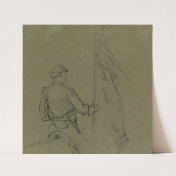 Equestrian standard bearer (1860-1865) by Alfred Rudolph Waud