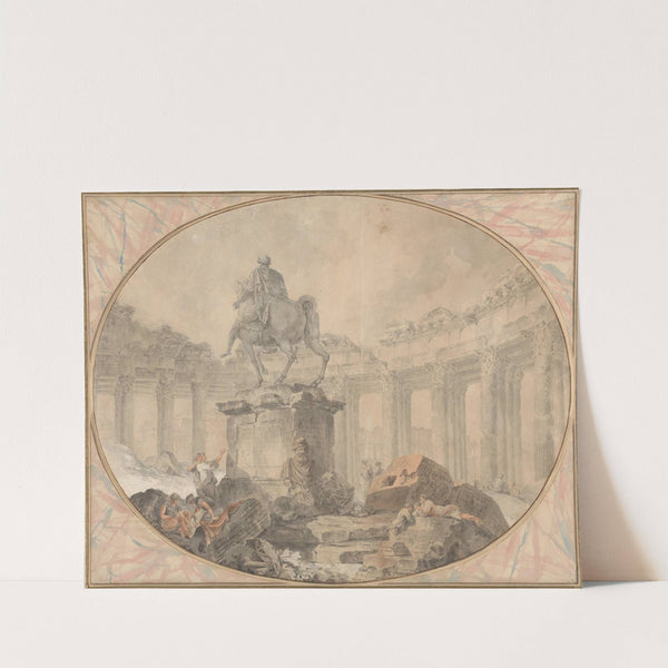 Equestrian Statue of Marcus Aurelius (1757) by Hubert Robert