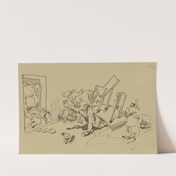 Er eilt hinaus mit schnellem Schritt ; Und Topf und Butter eilen mit by Wilhelm Busch