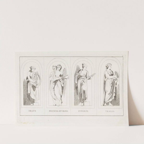Erato, Polymnia et Vrania, Euterpe, Thalia by Giulio Romano
