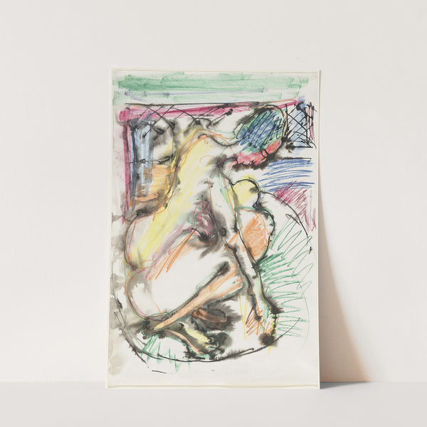 Erna Bathing in a Tub (1913-1914) by Ernst Ludwig Kirchner