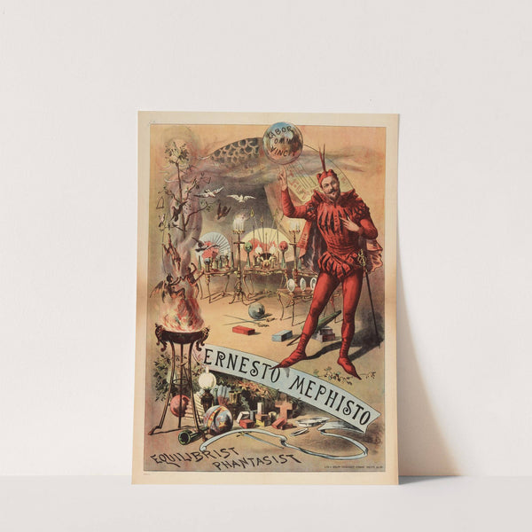 Ernesto Mephisto Equilibrist Phantasist (1880-1890) by Adolf Friedländer Lith.