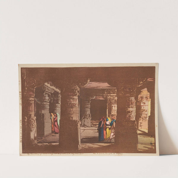 Erora daisango kutsuin (Ellora, cave temple no.3) (1932) by Yoshida Hiroshi