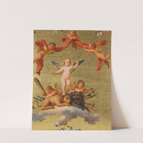 Eros defeats war, strength and ferocity by Fedele Fischetti