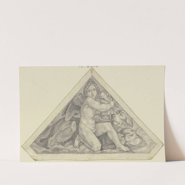 Erot with Cerberus. by Eugen Eduard Schäffer