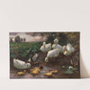 Erpel mit Enten und Küken am Seeufer (Ca. 1905-1910) by Alexander Koester