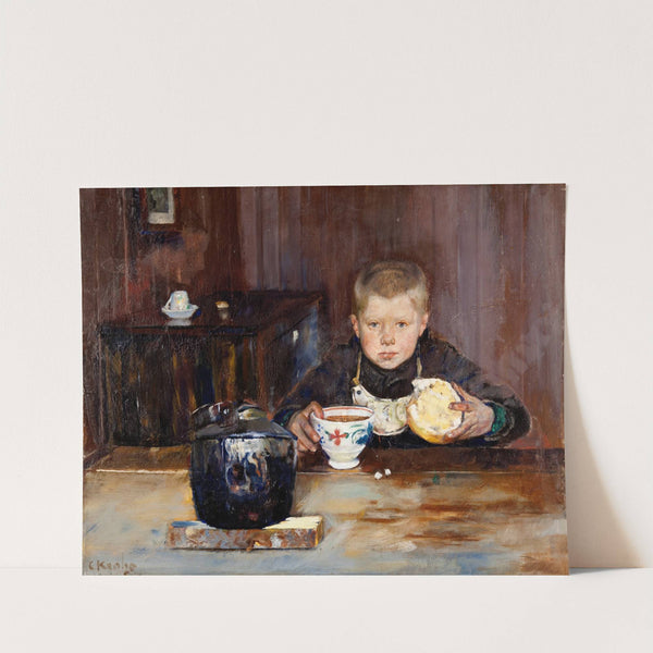 Errand-Boy Drinking Coffee (1885) by Christian Krohg