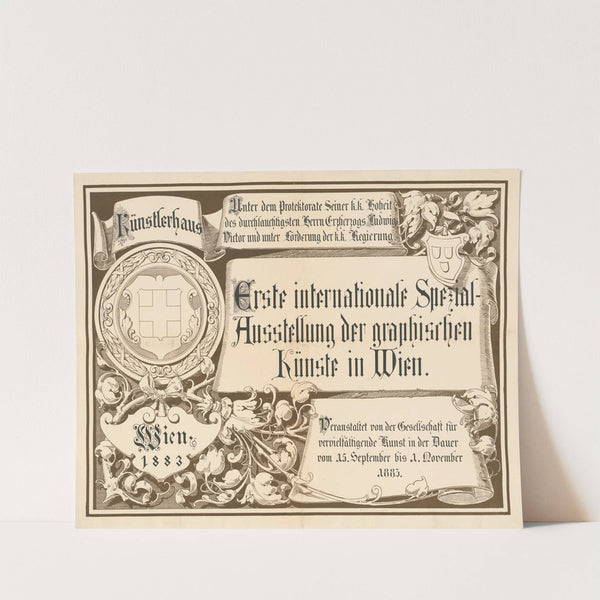 Erste Internationale Spezialausstellung der graphischen Künste in Wien 1883 (1883) by Gesellschaft für vervielfältigende Kunst