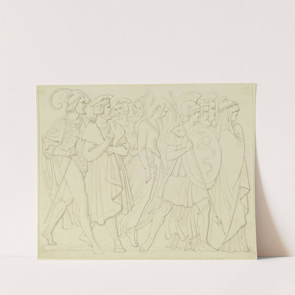 Erster Entwurf zu den vier Reliefs am Goethe-Monument by Ludwig Michael Schwanthaler