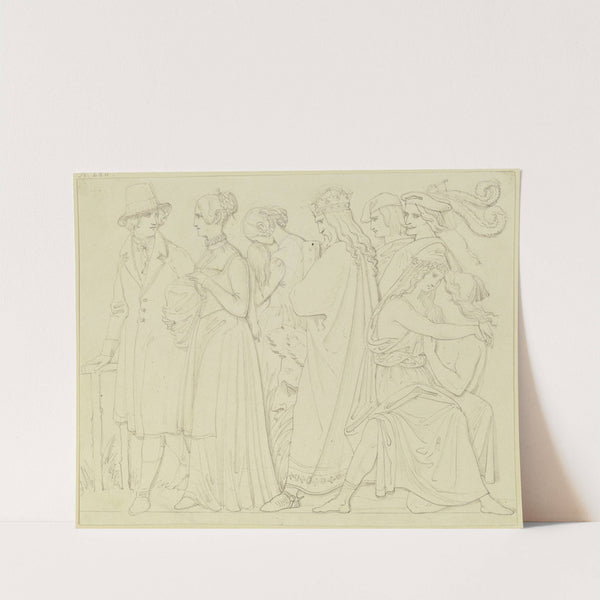 Erster Entwurf zu den vier Reliefs am Goethe-Monument by Ludwig Michael Schwanthaler