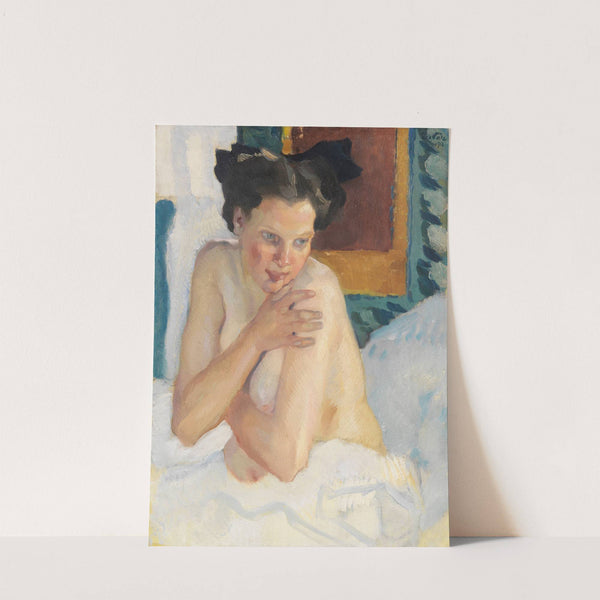 Erwachen (Sitzender Halbakt) by Leo Putz