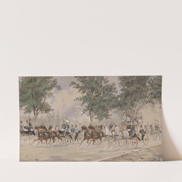 Erzherzog Otto mit einem weiteren Erzherzog in Kutsche by Heinrich Gottfried Wilda