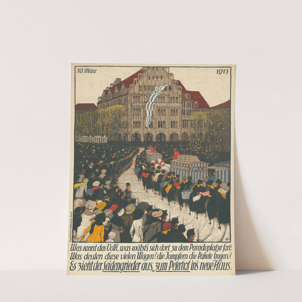 Es zieht der Seidengrieder aus, zum Peterhof ins neue Haus. 10. März 1913 (1913) by Burkhard Mangold