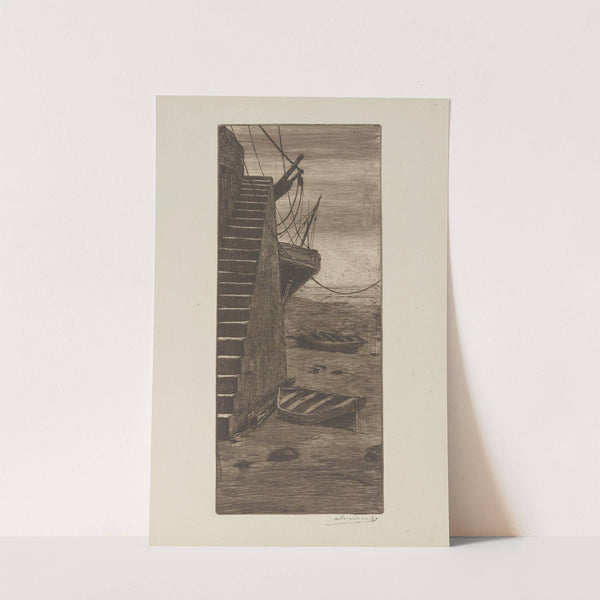 Escalier de la cale au Pollet, Dieppe (1888) by Henri-Charles Guérard