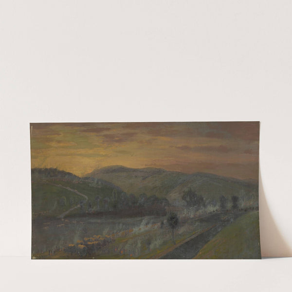 Escape of the Army of Virginia, commanded by General Lee, over the Potomac River near Williamsport (1865-1876) by Edwin Forbes