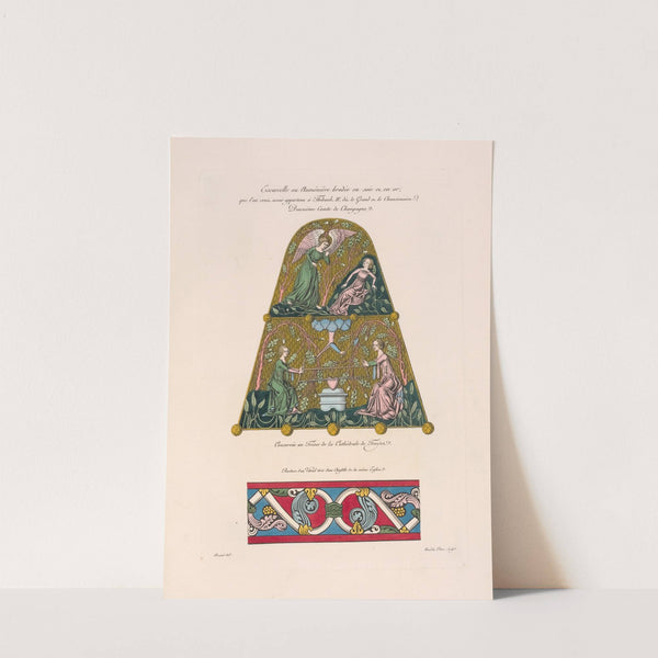 Escarcelle ou aumônière brodée en soie et en or, que l'on crois avoir appartenu à Thibault IV, dit le grand et le chansonnier, douzième comte de Champagne. by Nicolas Xavier Willemin