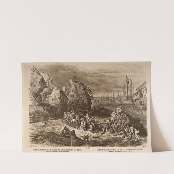 Escena de inundacion en las cercanias del cuartel de la Part-Dieu, en Lyon (1856) by Gustave Doré