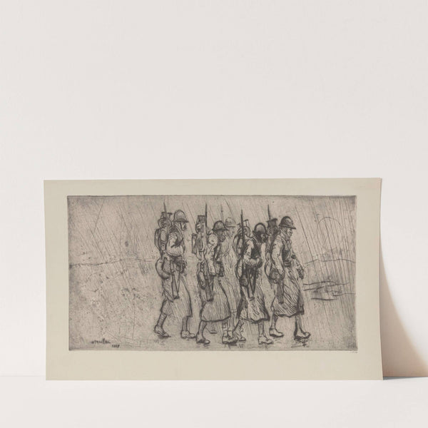 Escouade sous la pluie (1917) by Théophile Alexandre Steinlen