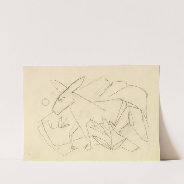 Esel in stilisierter Landschaft (1912) by Franz Marc