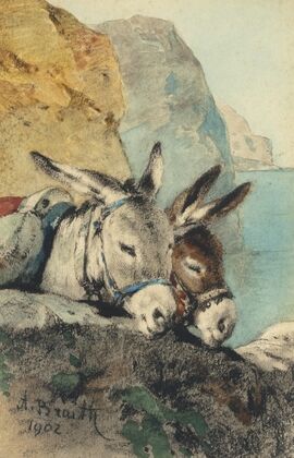 Eselpaar (Gruß vom Gardasee) (1902)
