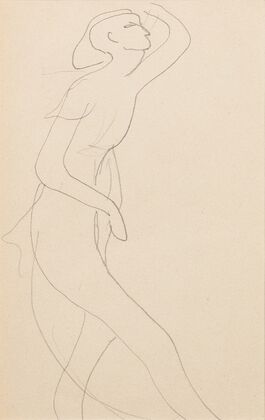Esquisse de femme nue de profil droit, bras gauche relevé (1905-1907) — size preview
