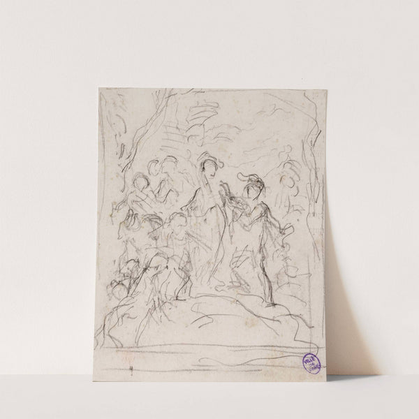 Esquisse d'un groupe de personnages dans une forêt by Narcisse-Virgile Diaz de La Peña