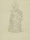 Esquisse d’une robe vue de profil de chez madame Bréant-Castel (1879-1889)