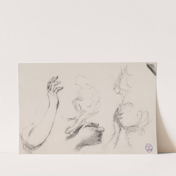 Esquisses de bras, mains et personnage by Narcisse-Virgile Diaz de La Peña