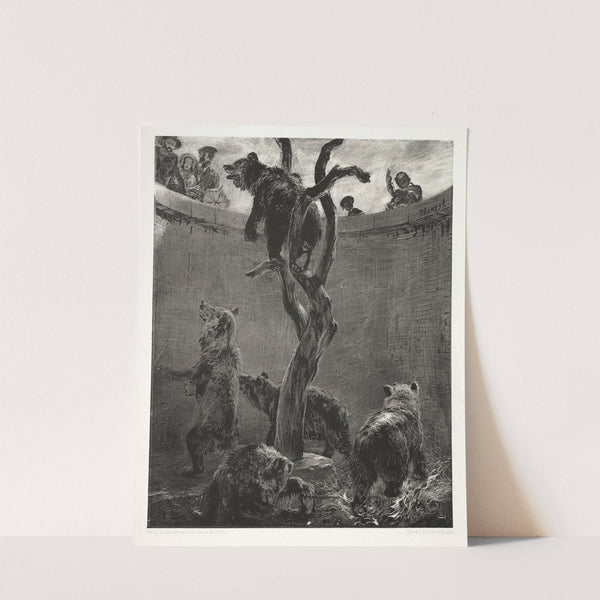 Essay on Stone with Brush and Scraper; The Bear Pit (1851) by Adolph von Menzel