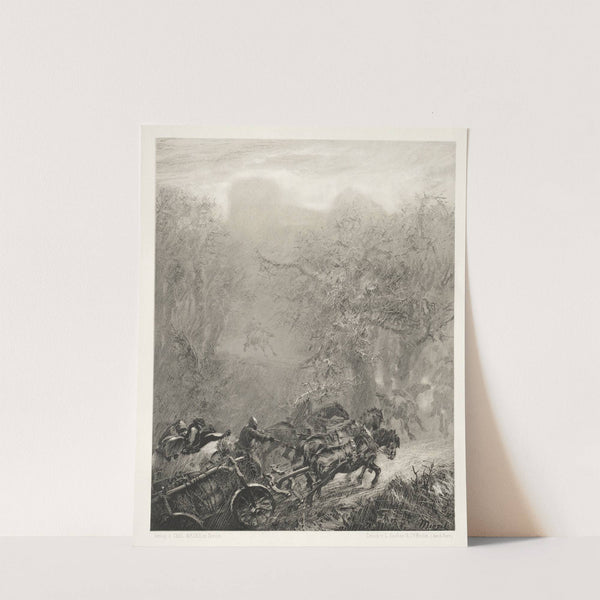 Essay on Stone with Brush and Scraper; The Convoy of Prisoners through a Woods (1851) by Adolph von Menzel