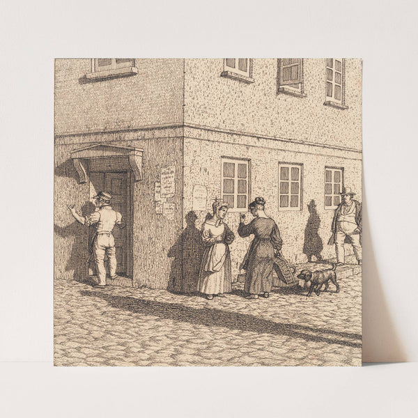 Et gadehjørne Illustration til Linearperspectiven , Tavle VII by Christoffer Wilhelm Eckersberg