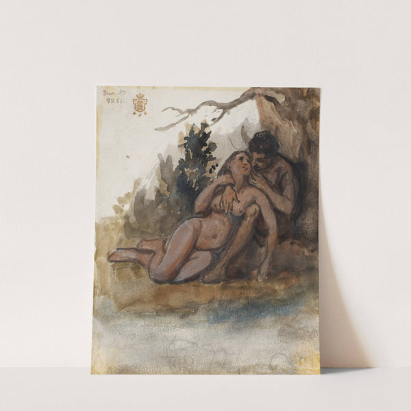 Et nøgent par ved et træ by Wilhelm Marstrand