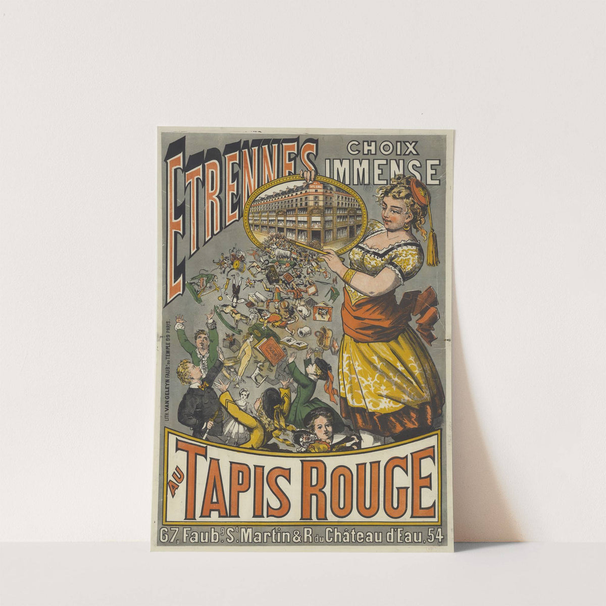 Etrennes, choix immense, au Tapis Rouge (1873) by Lith. Van Geleyn