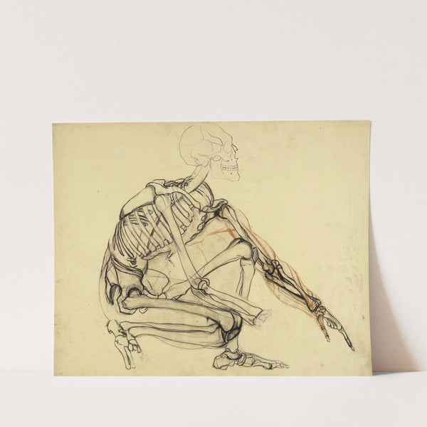 Etude anatomique. Squelette d’homme accroupi, vers la droite by Arthur-Joseph Gueniot