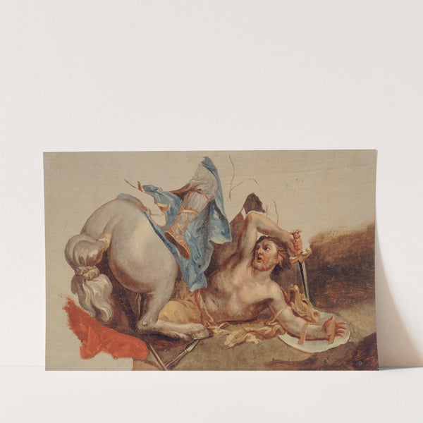 Étude de cheval et de cavalier tombé, d'après Le Brun by Paul-Jacques-Aimé Baudry