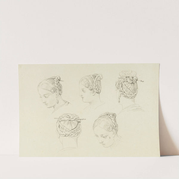Etude de coiffure féminine, sous cinq angles de vue (Rome) by René Marjolin
