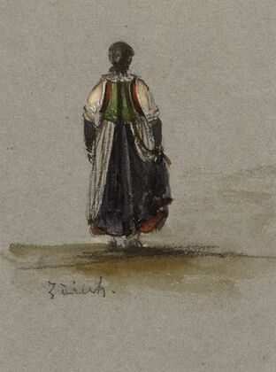 Etude de costume féminin zurichois (1833)