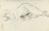 Etude de femme nue allongée avec un bébé