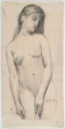 Etude de femme nue, les yeux clos