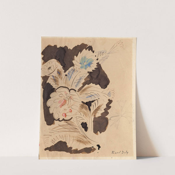Etude de fleurs bleues et rouges by Raoul Dufy