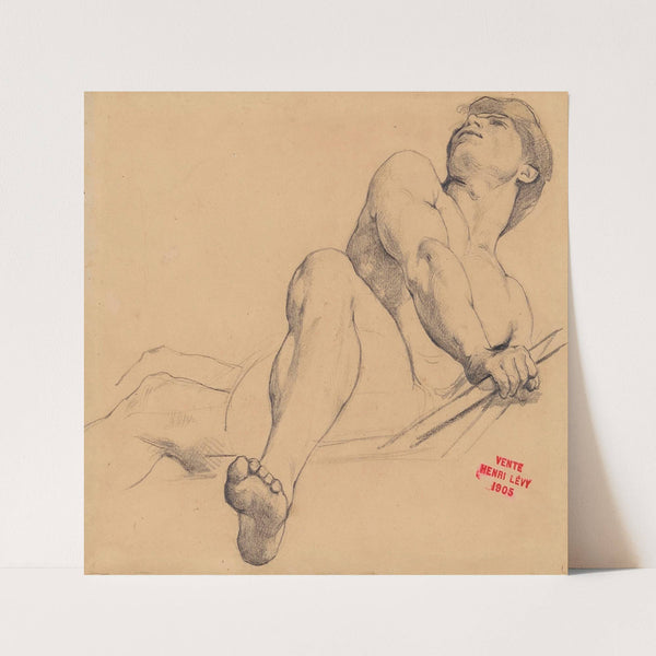 Etude de jeune homme allongé, le pied gauche en avant by Henri Leopold Lévy