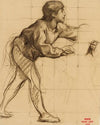 Etude de jeune homme entourant un animal