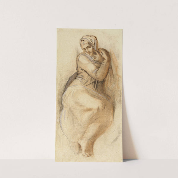 Etude de la Vierge du Jugement Dernier de la Chapelle Sixtine à Rome, par Michel-Ange by Léon Bonnat