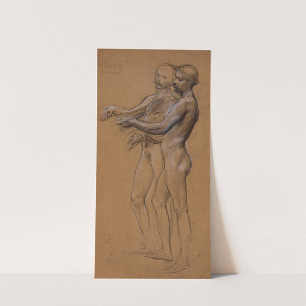 Etude de nu ; hommes jouant du violon by Luc-Olivier Merson